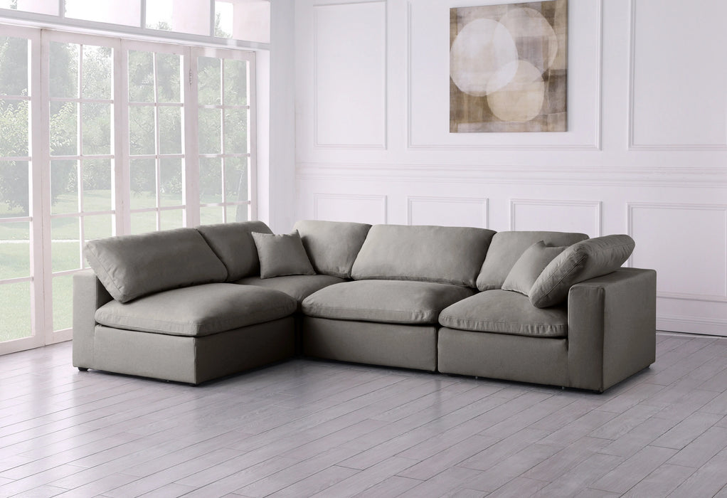 Plush Grey Velvet Standard Cloud Modular Sectional
