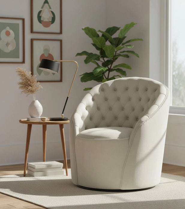 Alessio Cream Velvet Accent Chair