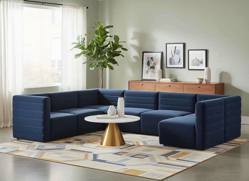 Quincy Navy Velvet Modular Sectional