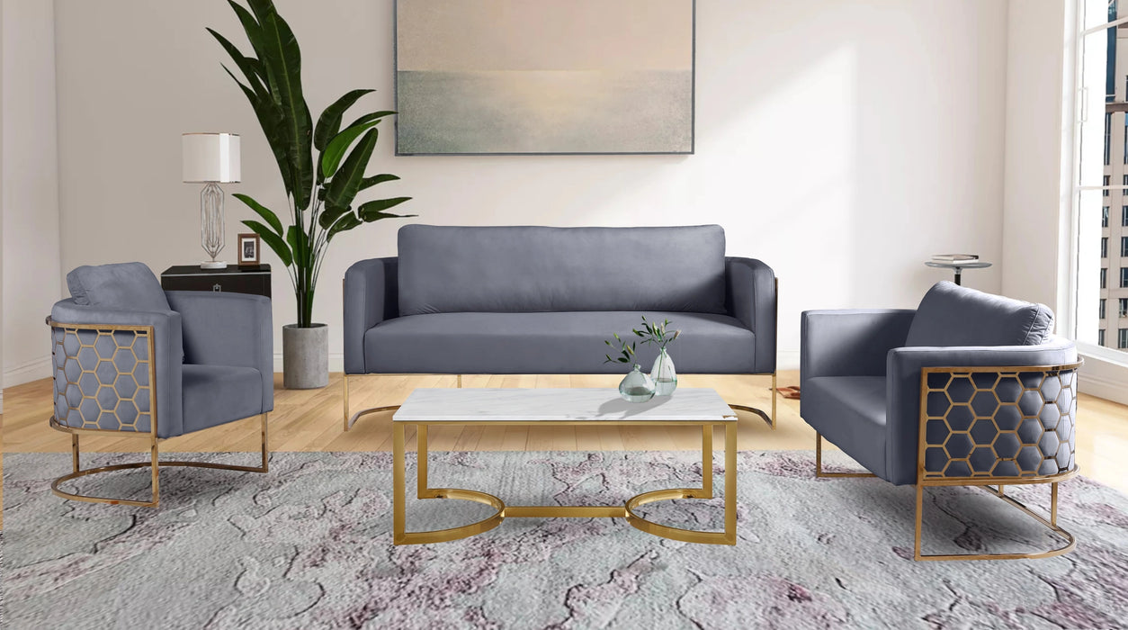 Casa Grey Velvet Sofa
