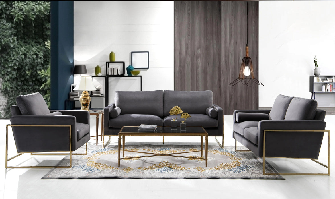 Mila Grey Velvet Sofa