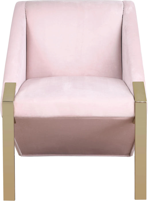 Rivet Pink Velvet Accent Chair