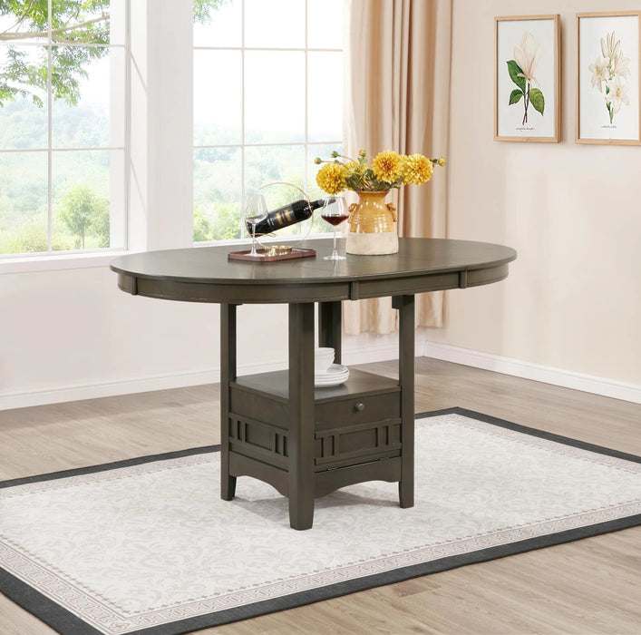 Gray Counter Height Extension Table Wire Brush