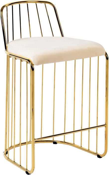 Gio Cream Velvet Stool