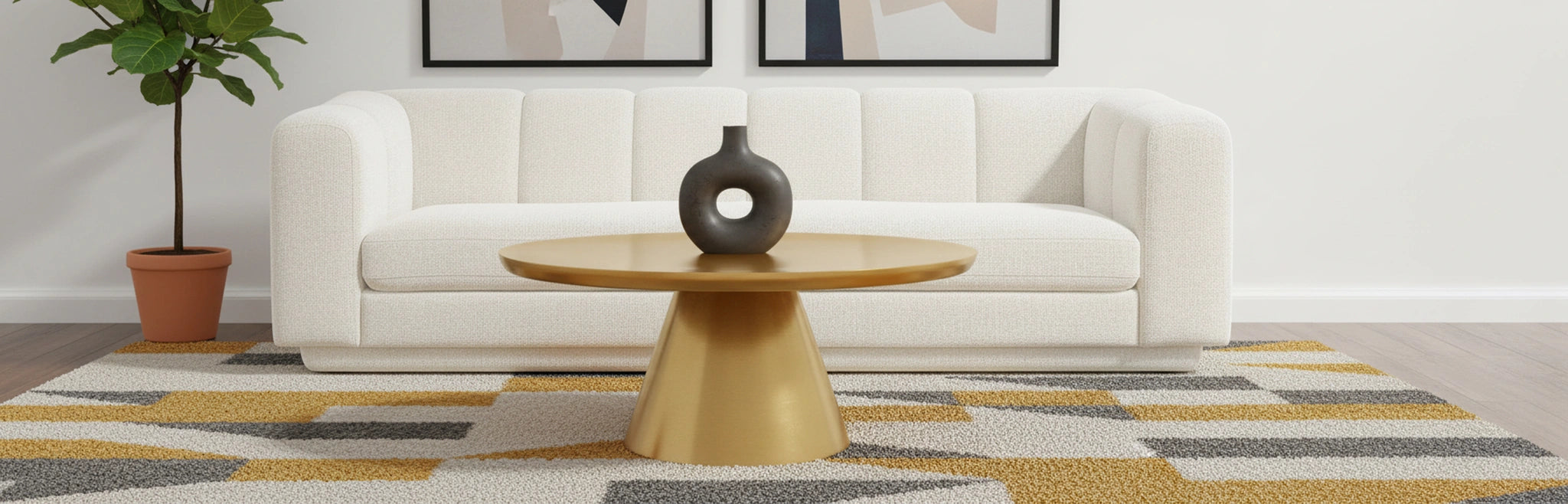 Martini Brushed Gold Coffee Table