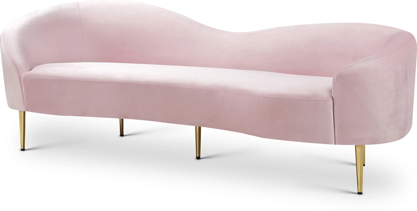 Ritz Pink Velvet Sofa
