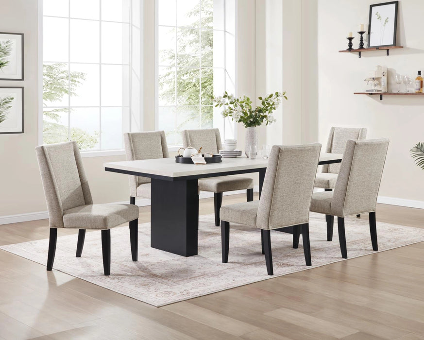 Black/Ivory Melamin Rectangular Dining Table