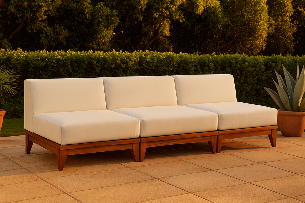 Rio Off White Waterproof Fabric Outdoor Patio Modular Sofa