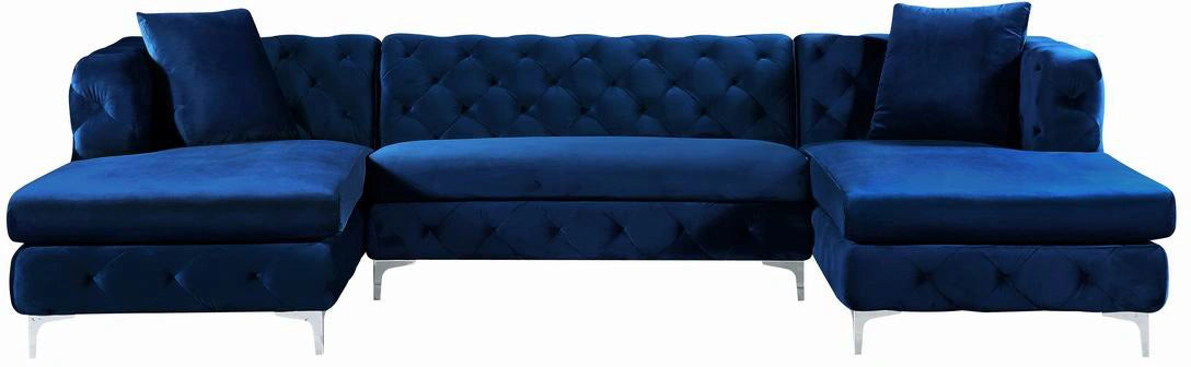 Gail Navy Velvet 3pc. Sectional