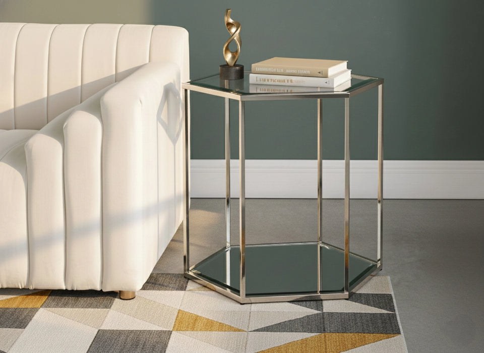 Sei Brushed Chrome End Table