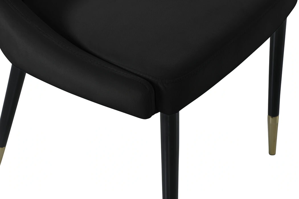 Sleek Black Velvet Dining Chair