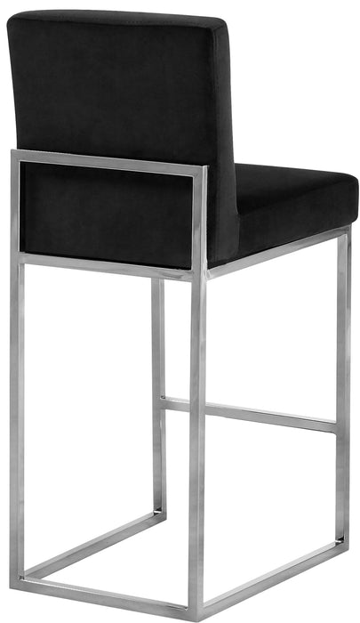 Giselle Black Velvet Stool
