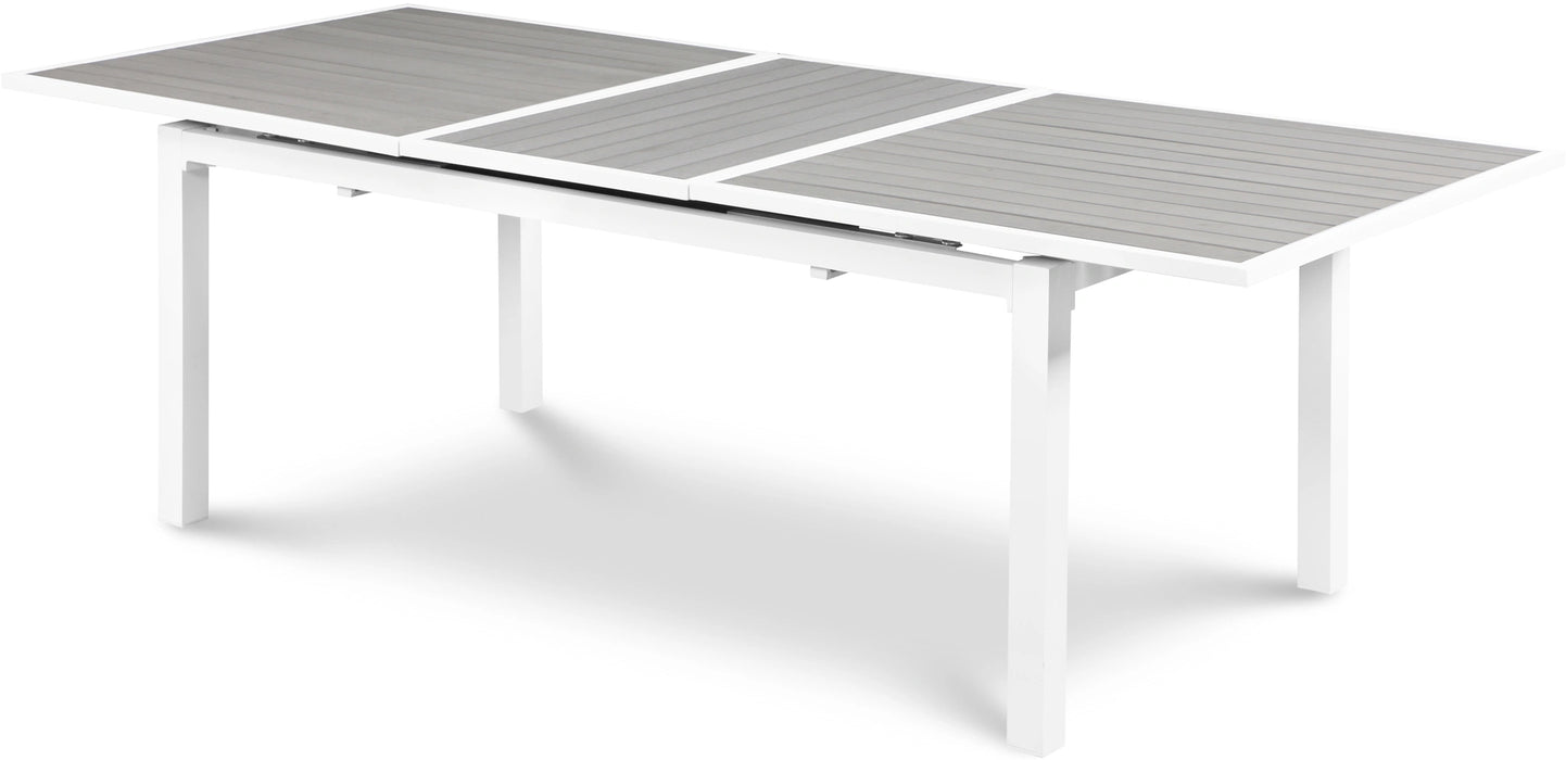 Nizuc Grey manufactured wood Outdoor Patio Extendable Aluminum Dining Table