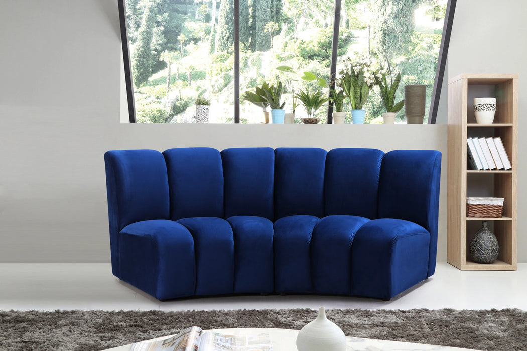 Infinity Navy Velvet 2pc. Modular Sectional
