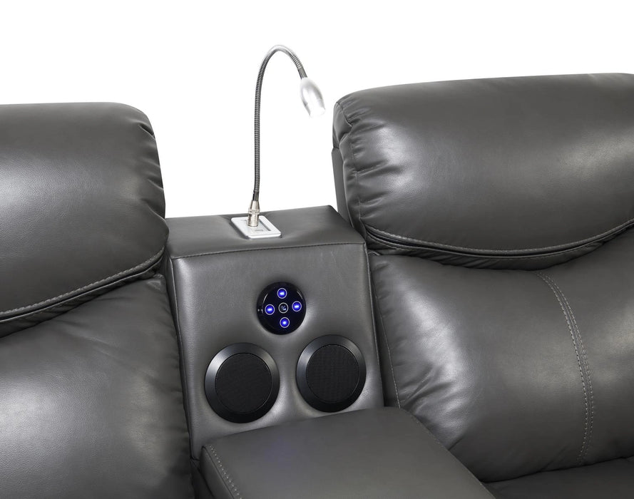 U101 Gray Power Reclining Sofa With Led Light
