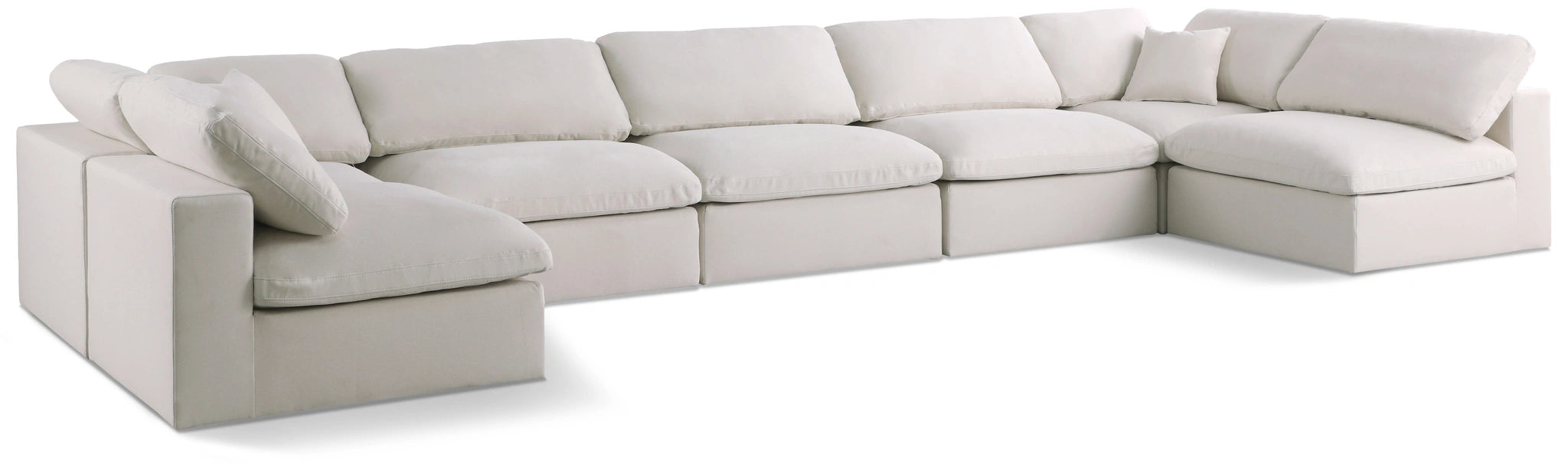 Plush Cream Velvet Standard Cloud Modular Sectional