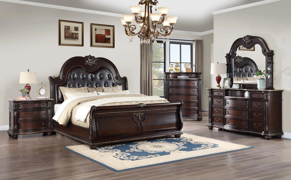 B054 Bed-Dresser-Mirror