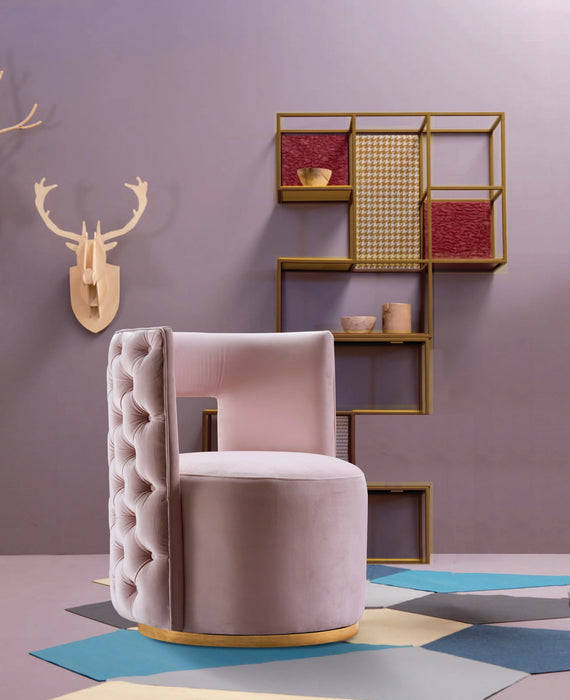 Theo Pink Velvet Accent Chair