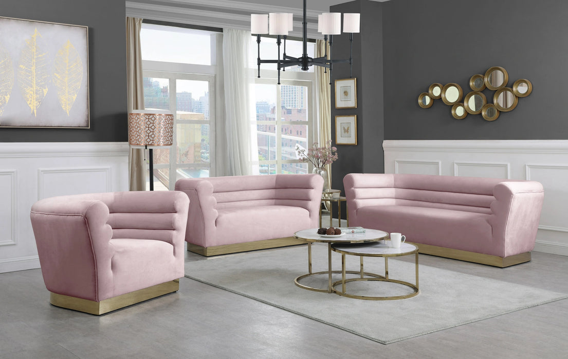 Bellini Pink Velvet Loveseat
