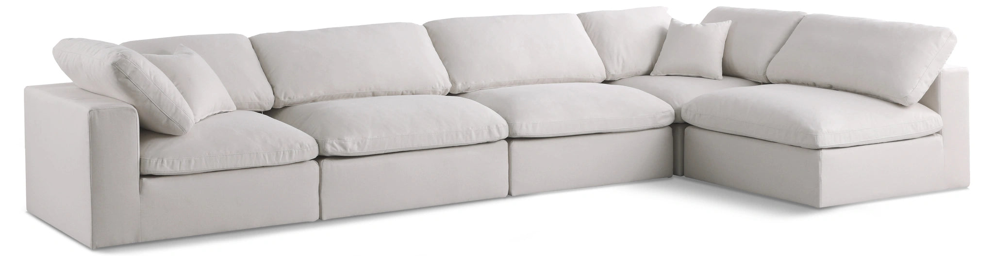 Plush Cream Velvet Standard Cloud Modular Sectional