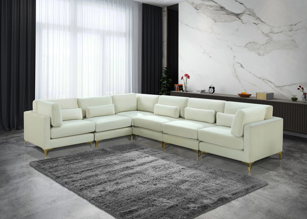 Julia Cream Velvet Modular Sectional (6 Boxes)