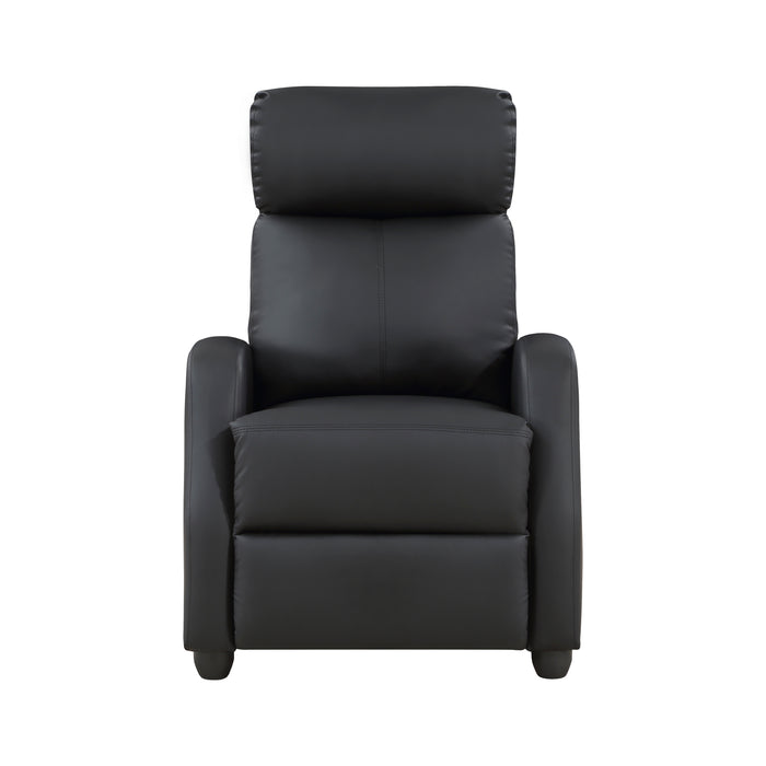 Greenfield Push Back Reclining Chair in Black - 9420BK-1