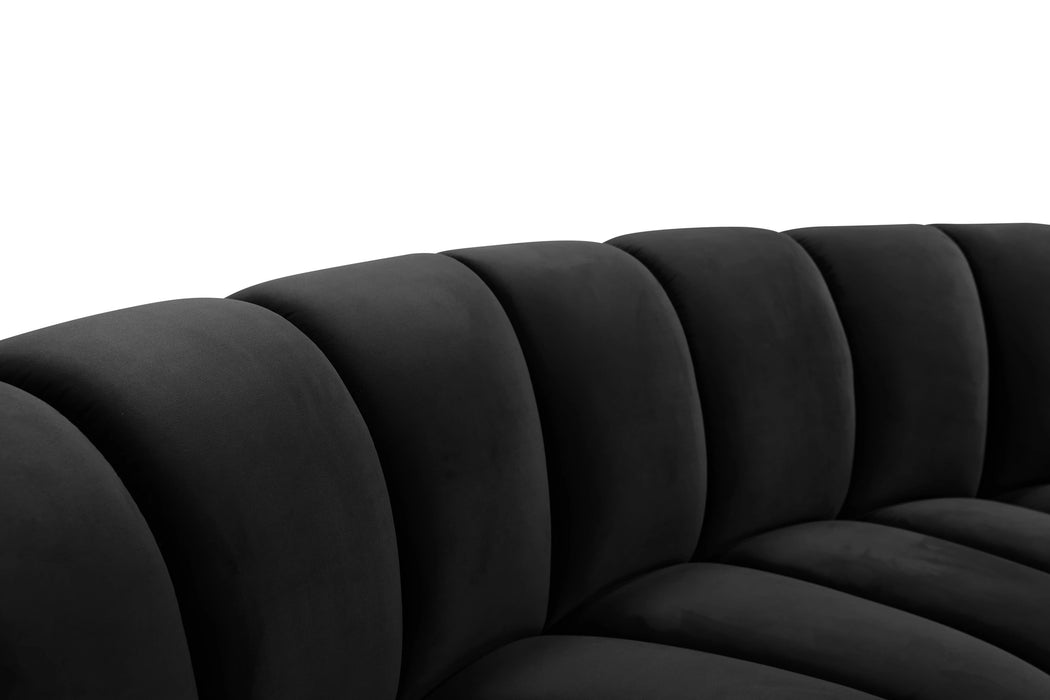 Infinity Black Velvet 7pc. Modular Sectional