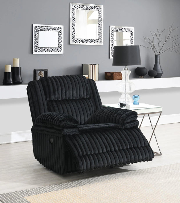 Black Corduroy Motion Glider Chair