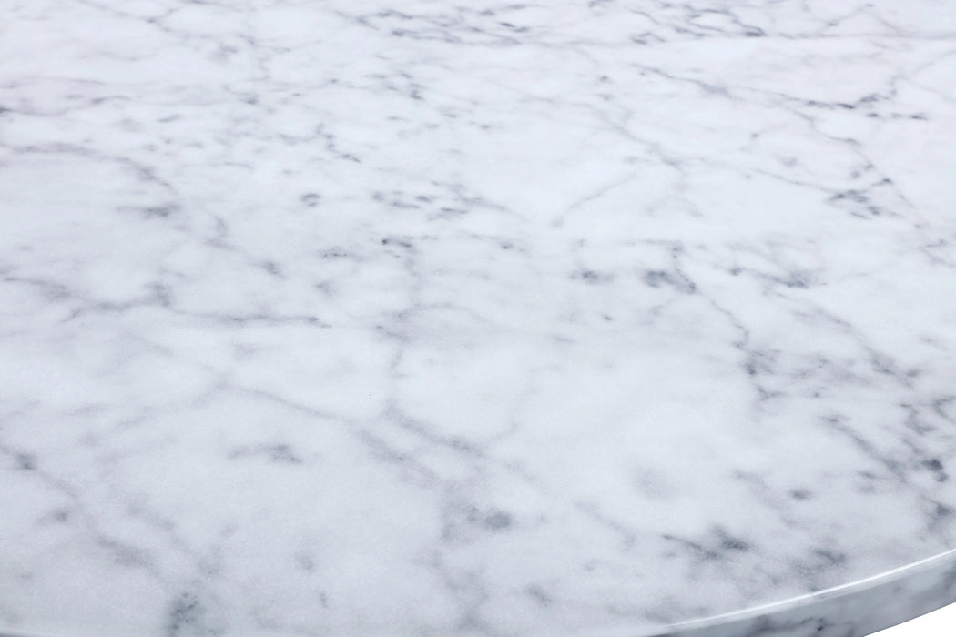 Omni White Faux Marble Dining Table