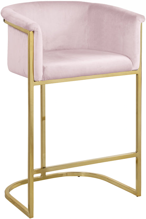 Donatella Pink Velvet Stool