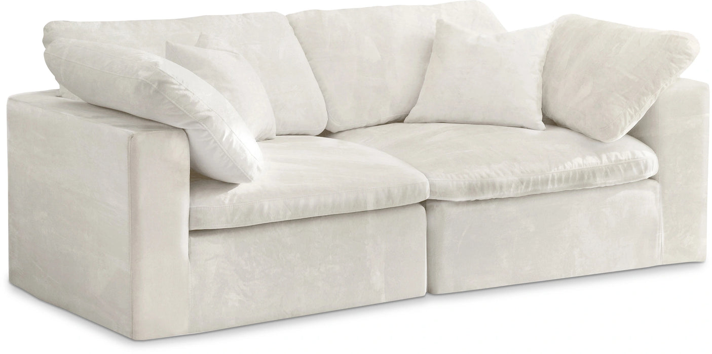 Cozy Cream Velvet Cloud Modular Sofa