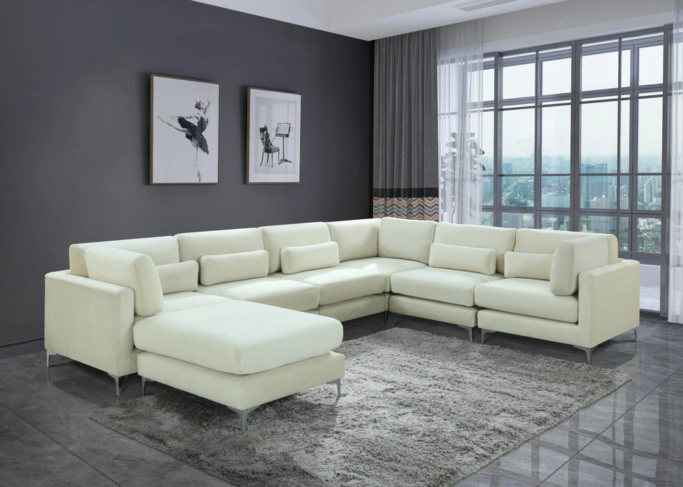 Julia Cream Velvet Modular Sectional (7 Boxes)
