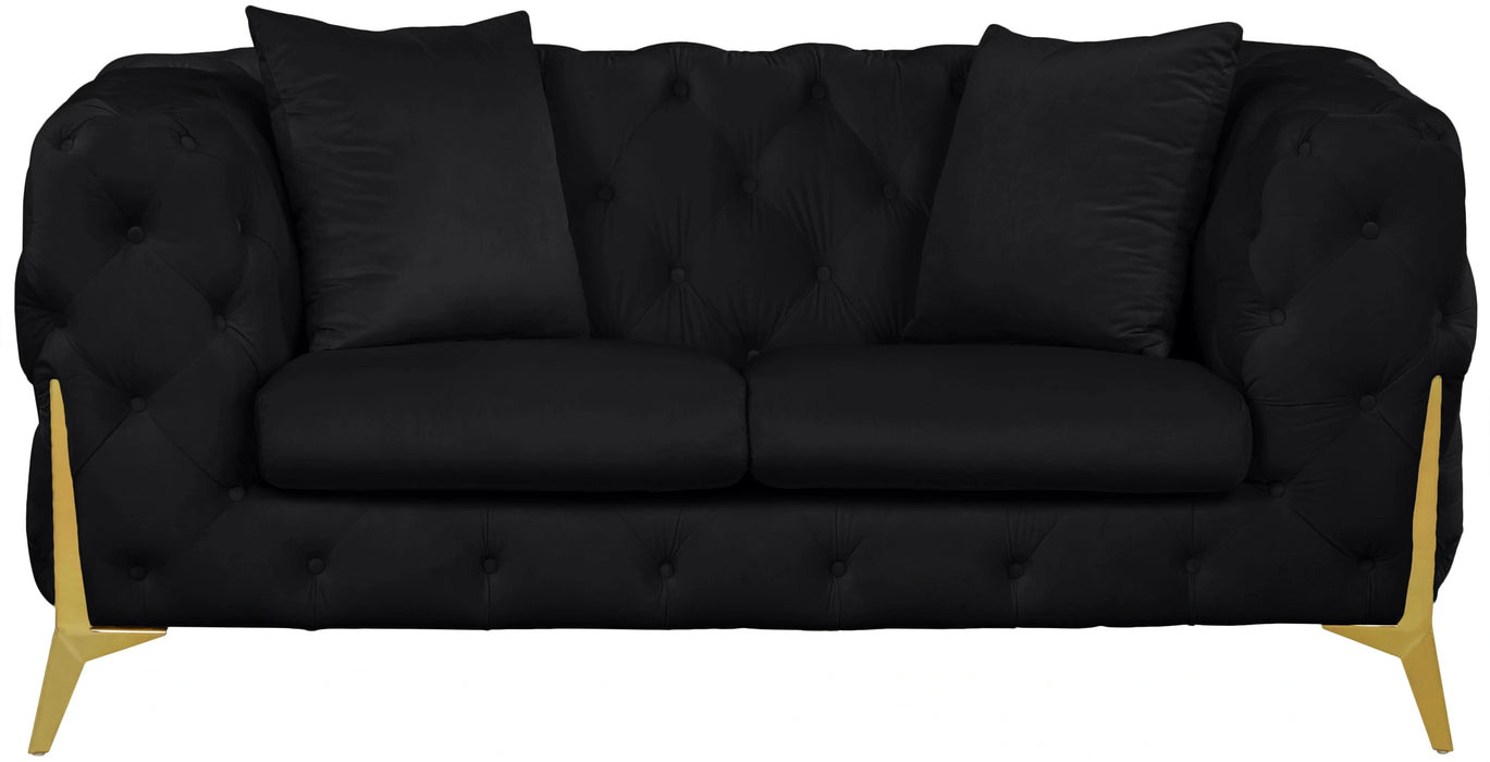Kingdom Black Velvet Loveseat