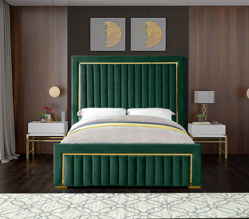 Dolce Green Velvet King Bed (3 Boxes)