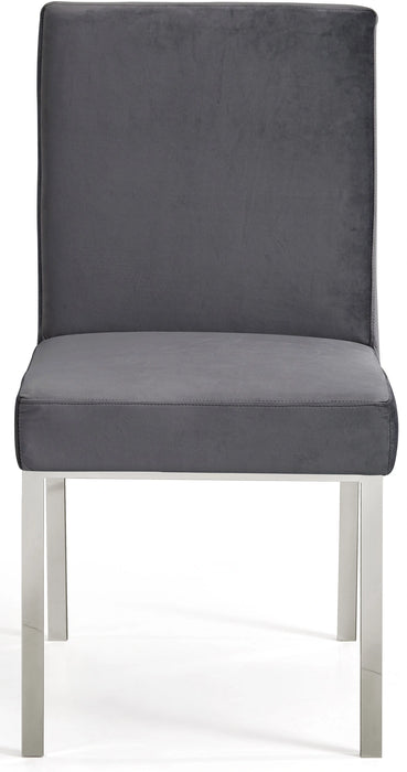 Opal Grey Velvet Dining Chair