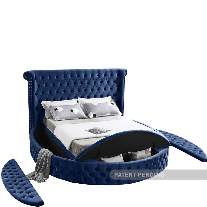 Luxus Navy Velvet Full Bed (3 Boxes)