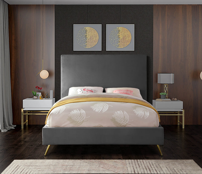 Jasmine Grey Velvet Full Bed