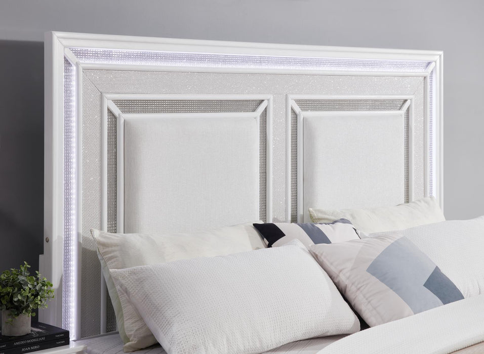 White Led Queen Bed