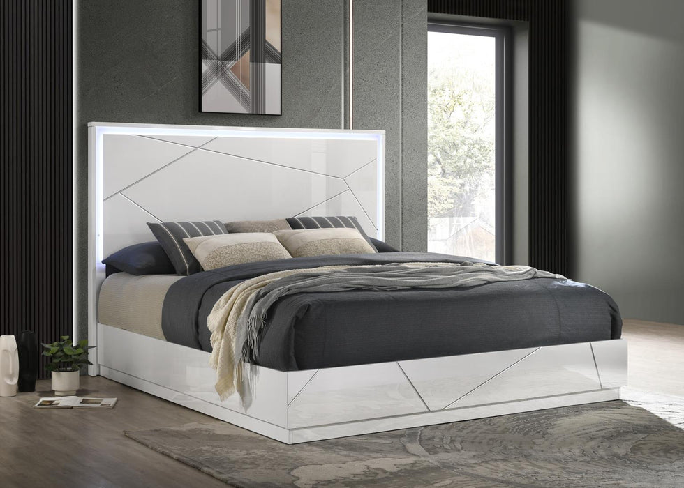 White/Gray Line Night Stand