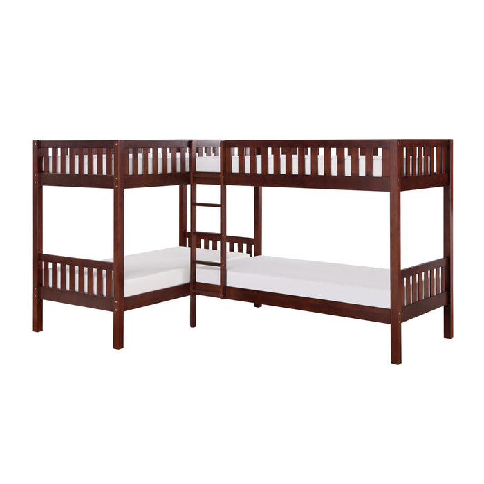 Rowe (3) Corner Bunk Bed in Cherry - B2013CNDC-1*
