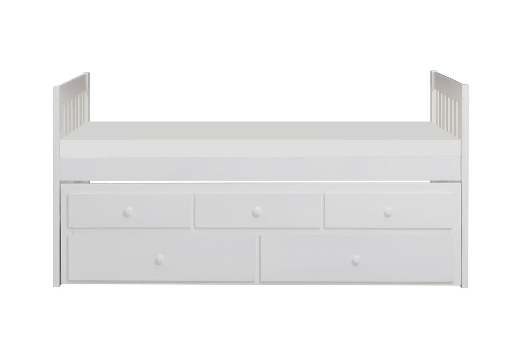 Galen (2) Twin/Twin Trundle Bed in White - B2053PRW-1*