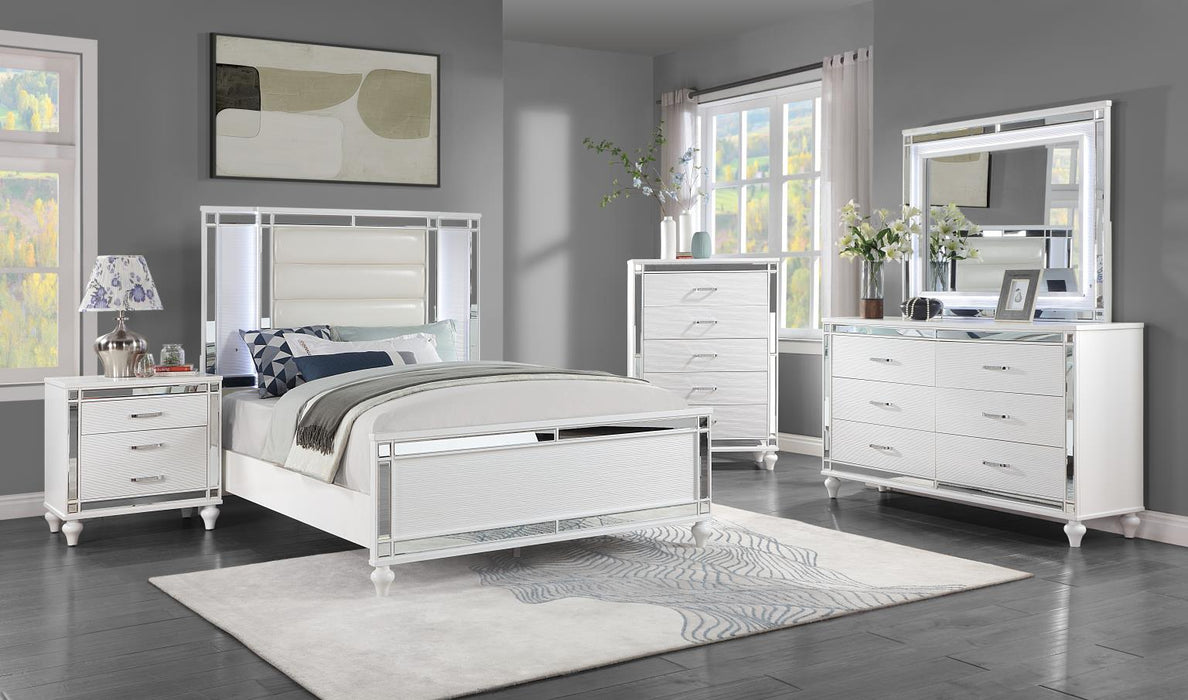 B224 New-White Bed-Dresser-Mirror