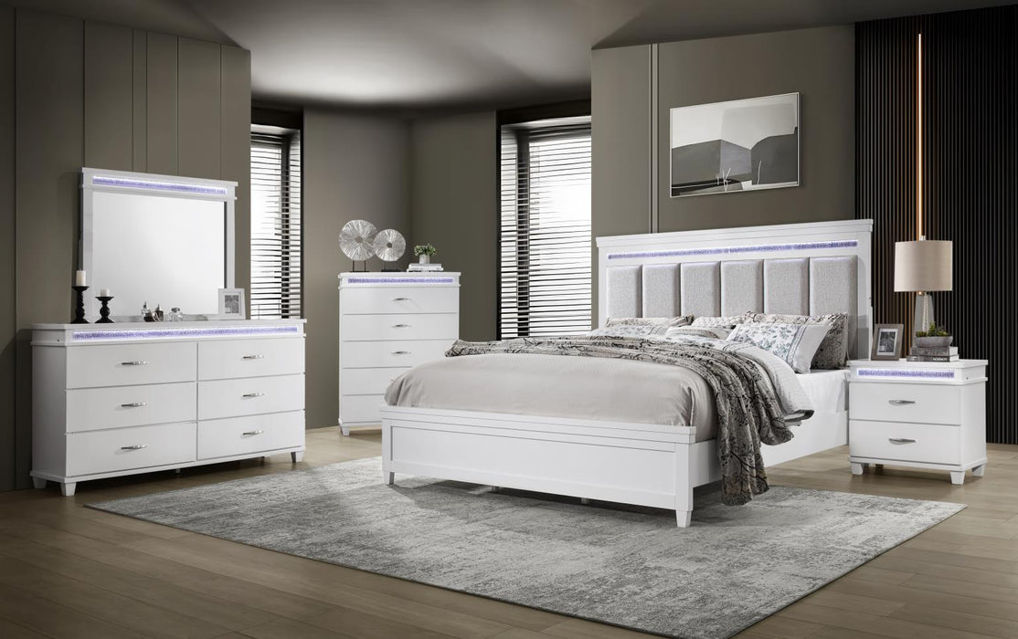 White Led King Bed