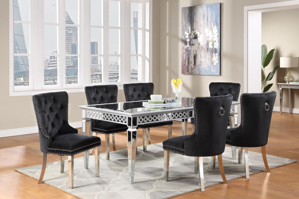 D082 Table-4 Velvet Side Chairs