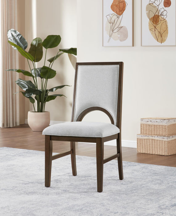 Cherry+Light Gray Dining Uph Side Chair