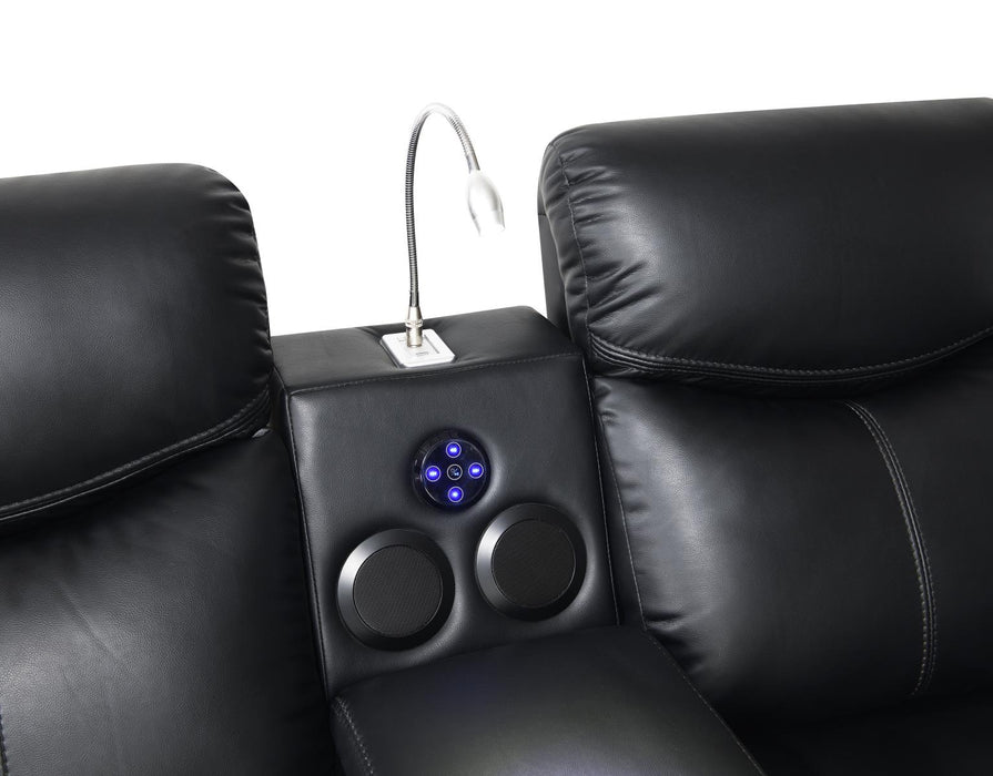 U100 Black Power Reclining Sofa With Led Light