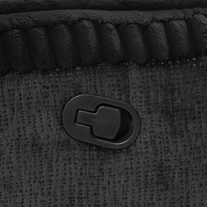 Black Corduroy Motion Sofa W/Drop Down Table