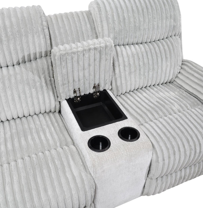 Gray Corduroy Motion Loveseat