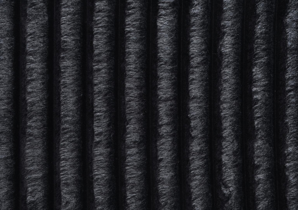 Black Corduroy 3 Pc Sectional
