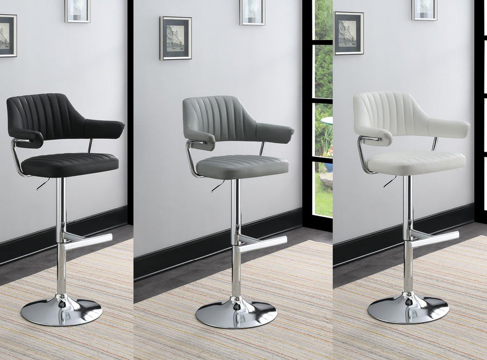 Annabelle GRAY LEATHER PU BAR STOOL - ST125-GRY